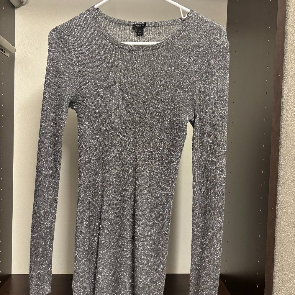 Ann Taylor Shimmer Long-Sleeve Top Size Small
